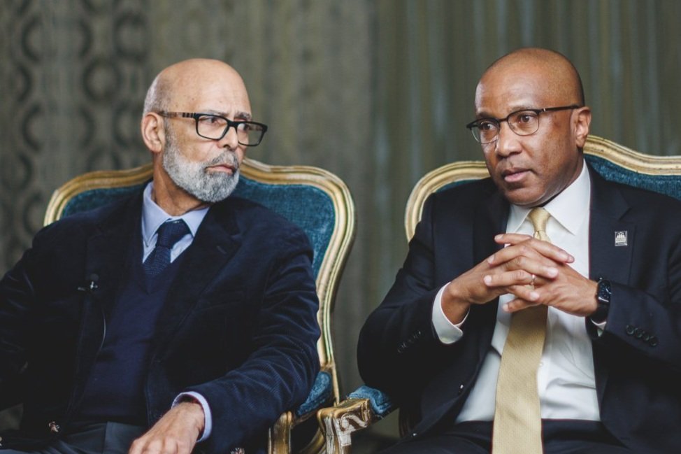 Michael Lomax and Harry Williams in discussion at UNCF Summit